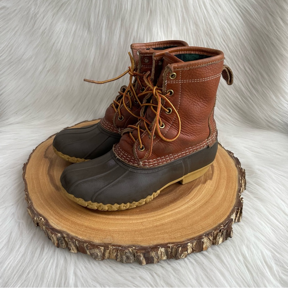 L.L. Bean leather flannel lined bean boots